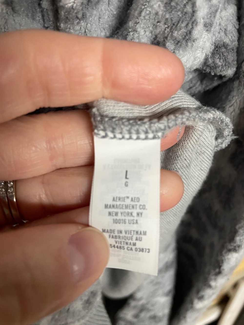 aerie size Large Light Gray Cheetah Print Ribbed Crewneck Super Soft Sweatshirt - Picture 5 of 8